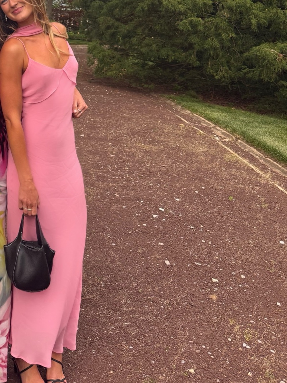Elegant Pink Slip Dress - Women's Summer Maxi
